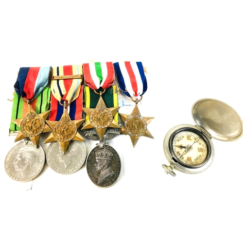 124 - A WWII medal group, comprising of seven medals, a George VI Efficiency medal named 323466 Sjt. W. J.... 