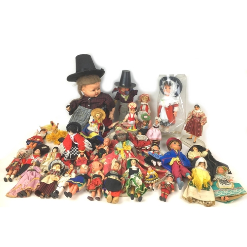 158 - A group of various toys including thirty three 20th century dolls of various sizes and Meccano, the ... 