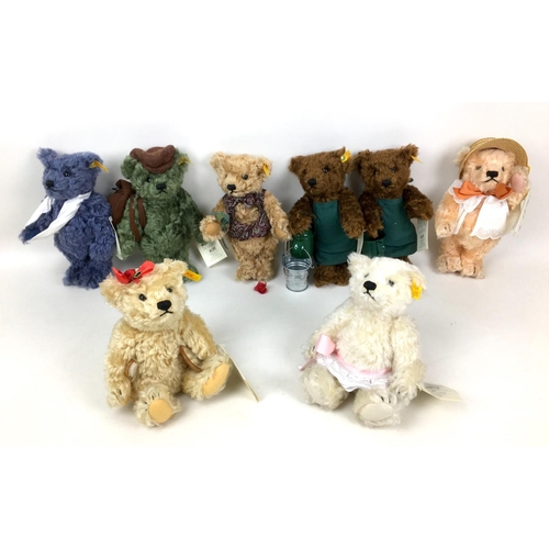 163 - Eight Steiff 'Bears of the Week' soft toy teddies, comprising each bear of the week from Monday's to... 