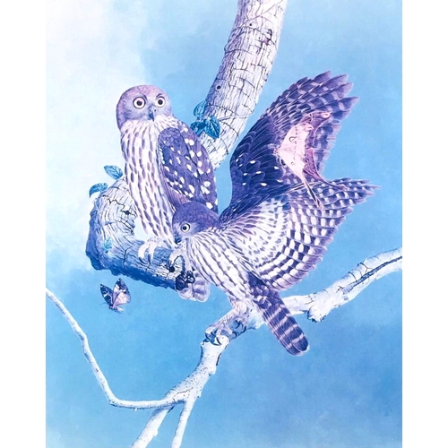 188 - A late 20th century limited edition signed print 'Barbing Owls', indistinctly signed '..Morris', num... 