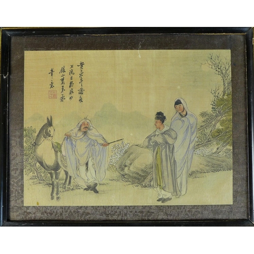 19 - A collection of six Chinese & Japanese prints, including a Japanese woodblock print of two Geisha gi... 