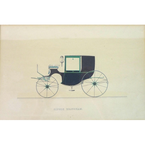 194 - A group of four interesting 19th century prints of coach designs, comprising one titled ‘Dress Coach... 