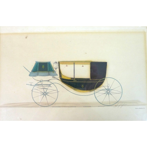 194 - A group of four interesting 19th century prints of coach designs, comprising one titled ‘Dress Coach... 