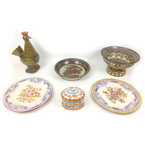 21 - A group of six pieces of 20th century European ceramics, including a Jean Gerbino (1876-1966) micro ... 
