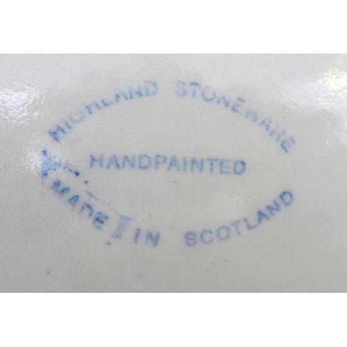 27 - A large Highland Stoneware pottery dish, shaped as a salmon, unsigned, stamped Highland Stoneware ha... 