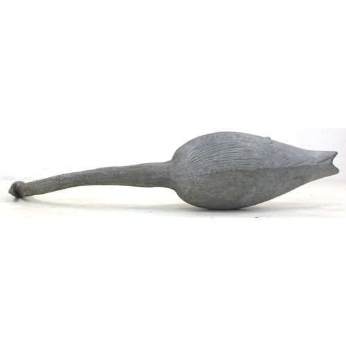 275 - A life size lead Heron garden ornament, 103 by 20 by 70cm high.