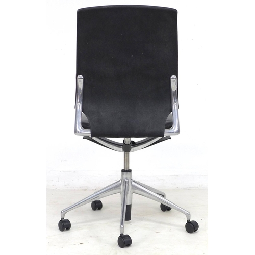 295 - Alberto Meda for Vitra, a vintage leather and chrome desk chair, with black leather seat and back, o... 