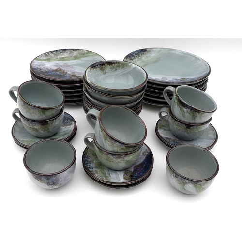 30 - A Highland Stoneware Pottery part dinner and coffee service, comprising plates, bowls, cups and sauc... 