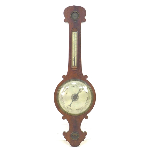 327 - A Victorian mahogany wheel barometer, by A. Maspoli of Hull, in need of restoration, 30 by 7 by 100c... 