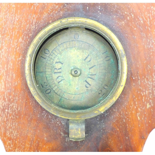 327 - A Victorian mahogany wheel barometer, by A. Maspoli of Hull, in need of restoration, 30 by 7 by 100c... 