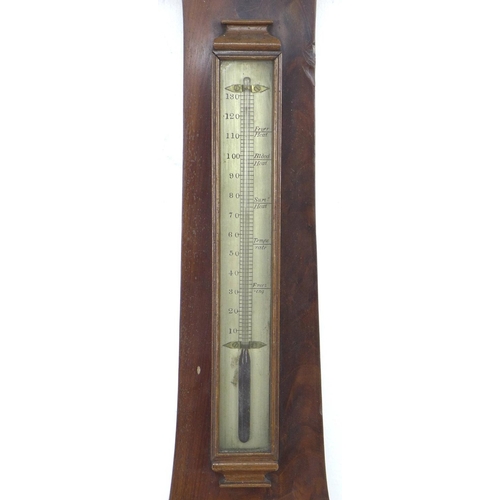 327 - A Victorian mahogany wheel barometer, by A. Maspoli of Hull, in need of restoration, 30 by 7 by 100c... 