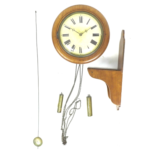 331 - A German 19th century dial clock, , with painted cream 8 ½” dial, painted black Roman numerals with ... 