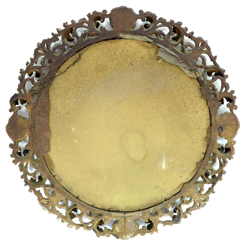 334 - A 19th century Continental giltwood wall mirror, with foliate, floral and shell carved frame surroun... 