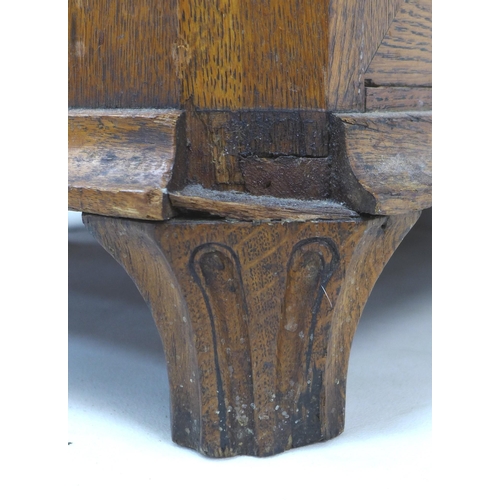 348 - A late 19th century Danish oak chest of four graduating drawers, with brass handles and escutcheons,... 