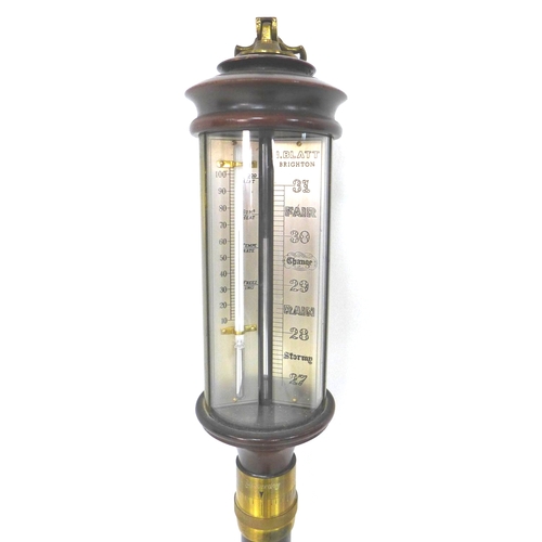 352 - A late 20th century stick barometer, by I Blatt, Brighton, on gimbal wall bracket, 8 by 8 by 95cm hi... 