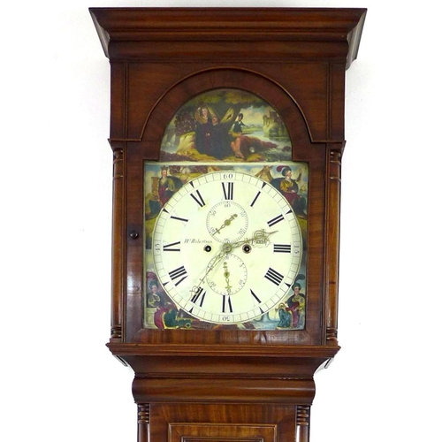 353 - An early 19th century mahogany cased longcase clock, signed R. Robertson of Perth, with painted dial... 