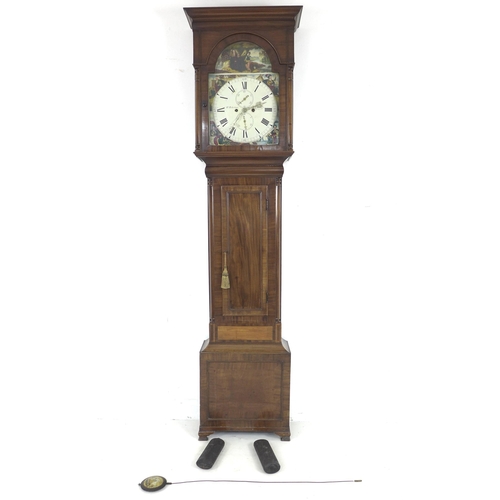 353 - An early 19th century mahogany cased longcase clock, signed R. Robertson of Perth, with painted dial... 