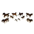 Ten Beswick horse and pony figurines, comprising a shire horse 26 by 10 by 21cm high, a Chestnut stu... 