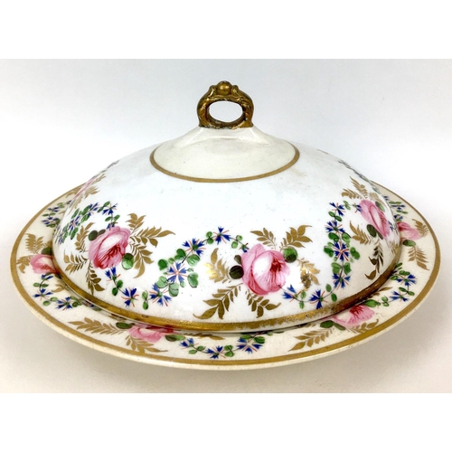 70 - A collection of early 19th century Derby 'Rose Barbeau' pattern and other Derby porcelain,  comprisi... 