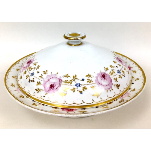 70 - A collection of early 19th century Derby 'Rose Barbeau' pattern and other Derby porcelain,  comprisi... 