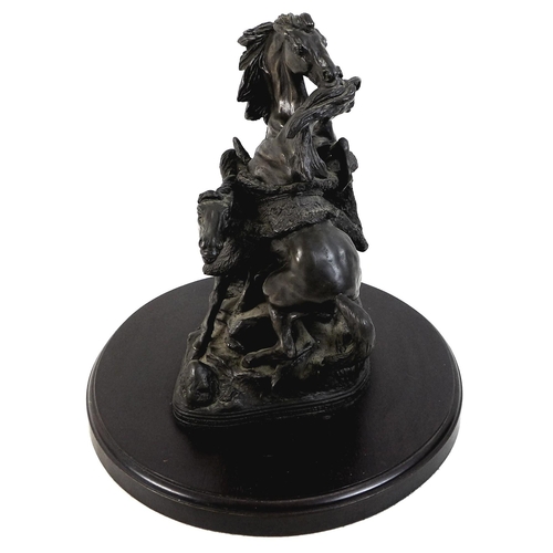 97 - After Adrian Jones (1845-1938): a bronzed resin figure of Duncan's Horses from Macbeth, after the sc... 