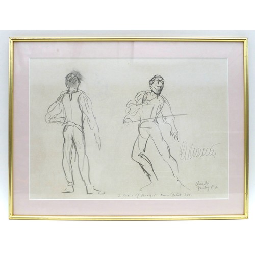 265 - Charlotte Fawley (British, 20th century): '2 studies of Nureyev Romeo & Juliet LPB', signed by Rudol... 