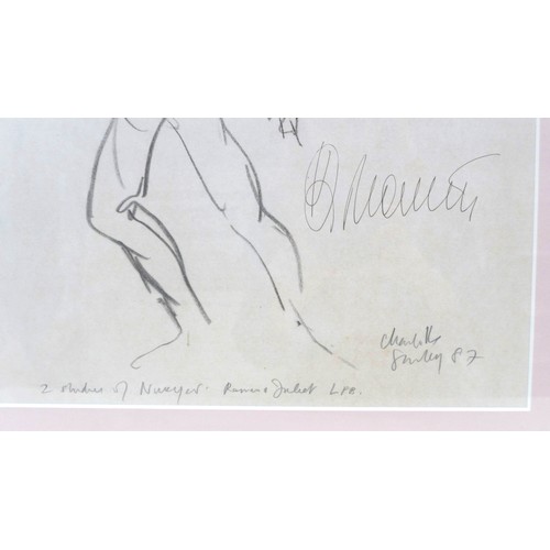 265 - Charlotte Fawley (British, 20th century): '2 studies of Nureyev Romeo & Juliet LPB', signed by Rudol... 