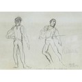 Charlotte Fawley (British, 20th century): '2 studies of Nureyev Romeo & Juliet LPB', signed by Rudol... 