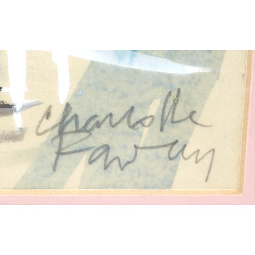 256 - Charlotte Fawley (British, 20th century): 'Nureyev', signed lower right, 46 by 28.5cm, mounted, glaz... 