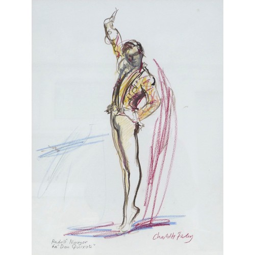 257 - Charlotte Fawley (British, 20th century): 'Rudolf Nureyev as/in 'Don Quixote'', signed lower right, ... 