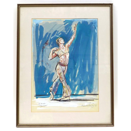 258 - Charlotte Fawley (British, 20th century): 'Le Corsaire, Nureyev', signed and dated '85' lower right,... 