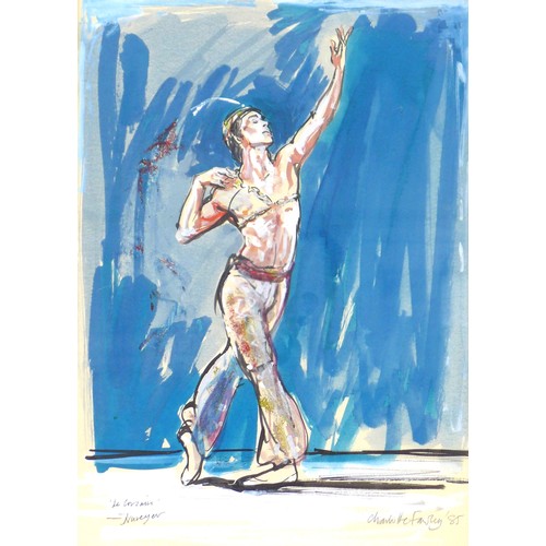 258 - Charlotte Fawley (British, 20th century): 'Le Corsaire, Nureyev', signed and dated '85' lower right,... 