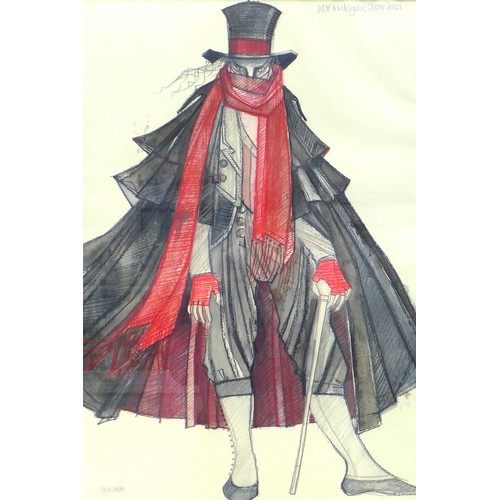 242 - Terry Bartlett (British, 20th century): 'Wolf in disguise: Snow Queen', a costume design, signed low... 