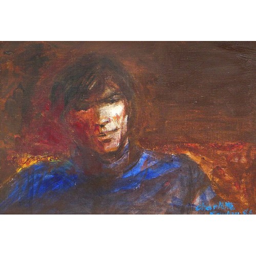 267 - Charlotte Fawley (British, 20th century): Four studies of Rudolf Nureyev, oil / acrylic on canvas, a... 