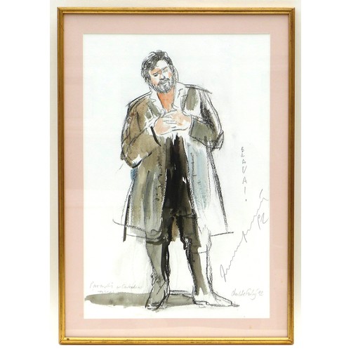 251 - Charlotte Fawley (British, 20th century): 'Pavarotti as Cavaradossi, Tosca', signed by Luciano Pavar... 