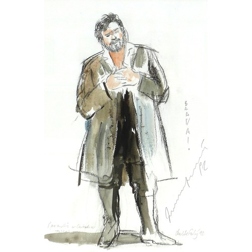 251 - Charlotte Fawley (British, 20th century): 'Pavarotti as Cavaradossi, Tosca', signed by Luciano Pavar... 