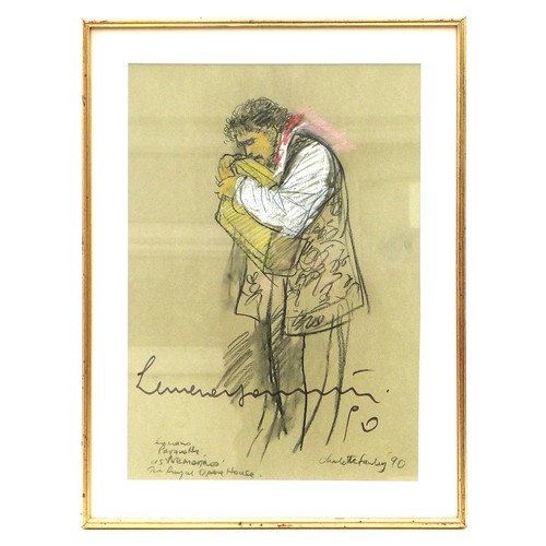 253 - Charlotte Fawley (British, 20th century): 'Luciano Pavarotti as Nemorino, The Royal Opera House', si... 