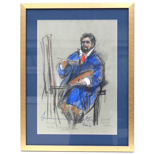 254 - Charlotte Fawley (British, 20th century): 'Pavarotti in Tosca, Covent Garden 2002', signed in blue p... 