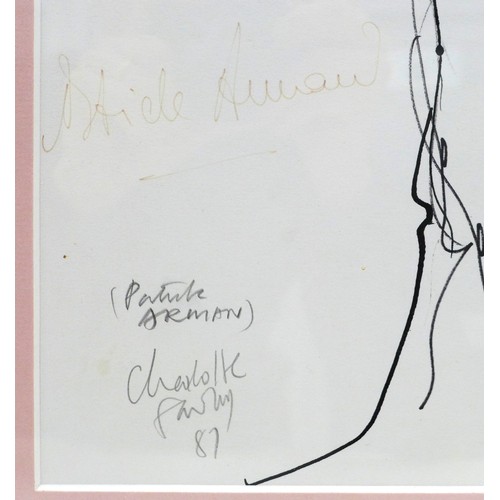 247 - Charlotte Fawley (British, 20th century): four ballet sketches, comprising three featuring and signe... 