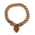 A 9ct gold chain bracelet with padlock clasp, 18.6cm long overall, 17g.