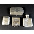 Four Victorian and later silver items, comprising a Victorian card case of oblong form with blank ca... 