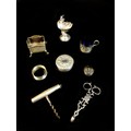A group of Georgian and later silver items, comprising a late 19th century silver salt of elaborate ... 