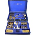 A canteen of SBS Bestecke Solingen 24ct gold plated flatware, in leatherette case.