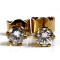 A pair of diamond ear studs, each of approximately 0.5ct, 5.06mm diameter, with 18ct gold butterfly ... 