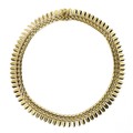 A gold Cleopatra style necklace, circa 1980, testing as 18ct, 41cm long, 48.3g.