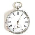 A 19th century Waltham silver cased pocket watch with key wind Pinion movement, the white enamel fac... 