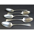 Five George III silver dessert spoons, old English pattern, Peter & William Bateman, London, 1808, 5... 