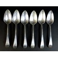 Six George III Hanoverian pattern silver table spoons, Duncan Urquhart & Naphtali Hart, London 1804,... 