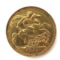 A Victoria Old Head gold sovereign, 1895, Melbourne, Australia Mint.