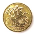 An Elizabeth II gold sovereign, 1965.